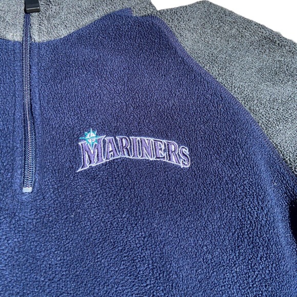 Mariners‎ Baseball fairhaven fleece pullover 1/4 zip color block Men’s Large - Picture 2 of 5